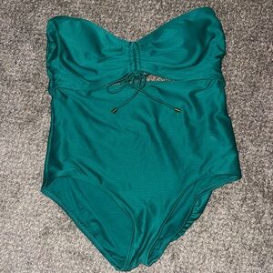 Teal Strapless One-Piece Swimsuit